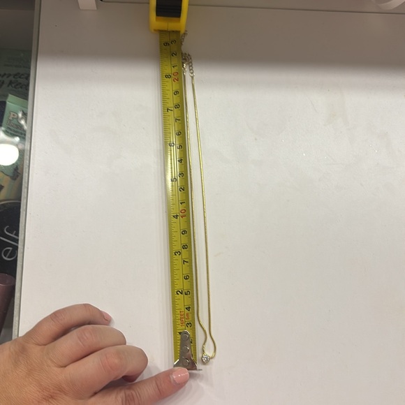 Elegant Gold Necklace with Bezel Crystal Pendant - Picture 3 of 3